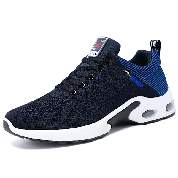 Skor Mäns 2024 Nya Män Skor Spets-Up Running Skor Ljus Casual Sneakers Män 9308 black and blue 44