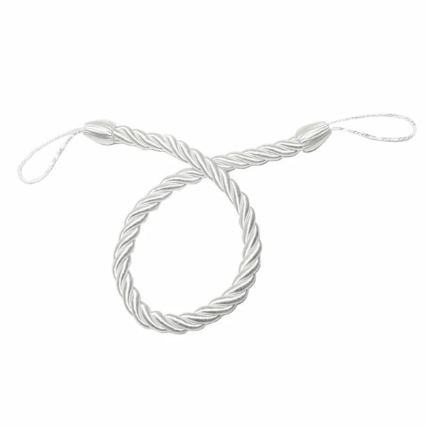 2 Styck Gardinbindare Rep Tie-Backs Handgjorda Gardinhållare Gardinerklämmor Hemtillbehör Dekorativt White