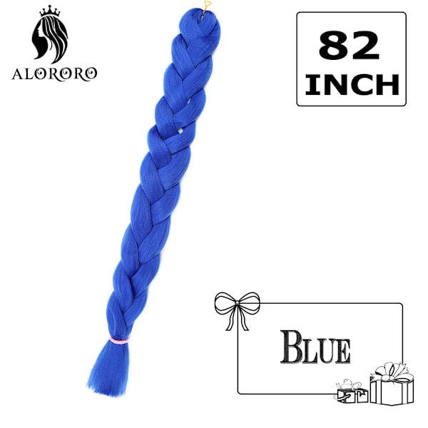 Sintetiska Jumbo Braid Hår 82 Tum Afrikanska Fake Hår Hög Temperatur Fiber Flätande Hårförlängningar För Kvinnor 82inch-Blue 82inches