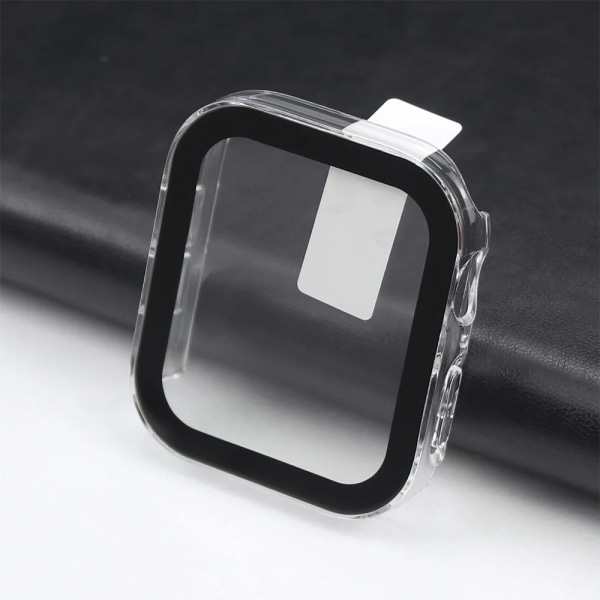 Glas+vattentätt case för Apple Watch 7 8 9 45mm 41mm Skärmskydd Hård PC Bumper för iWatch Series 6 5 4 SE 40mm 44mm Cover Clear Series 7 8 9 45mm