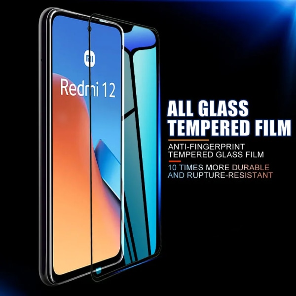 4st helt skyddande härdat glas för Xiaomi Redmi Note 13 12 12T Pro skärmskydd för Redmi 12C 13C A1 A2 Plus glasfilm Redmi 13C 5G