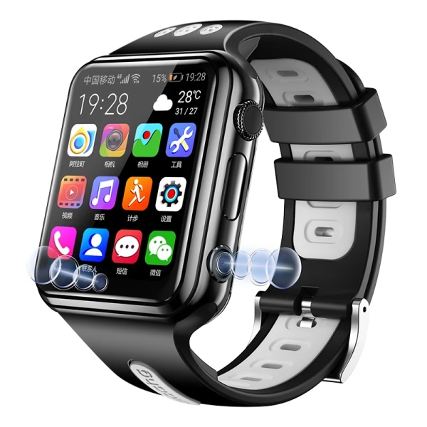 Android 9.0 4G Smart Watch W5 GPS watch för barn Dubbel kamera Inspelning WiFi Internet Videosamtal för pojkar och flickor pink