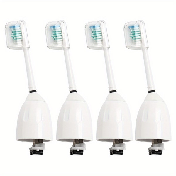 Sonic tandborsthuvuden i E-serien med hygieniska lock - Dupont-borst av livsmedelskvalitet för daglig tandvård - skonsam och effektiv rengöring för män och kvinnor 4pcs