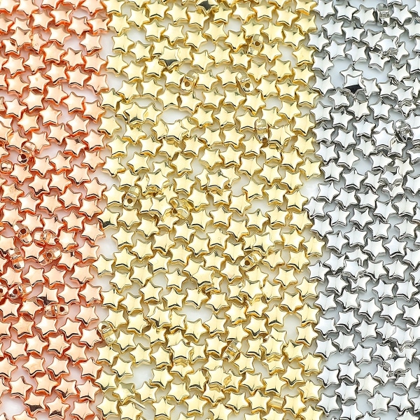 200 st 6 mm stjärnform CCB-pärlor Lösa distanspärlor för gör-det-själv Armband Halsband Handgjorda smyckentillbehör rose gold(200pcs)