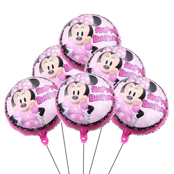 18 tum Musse Pigg Folie Ballong Festtillbehör Rosa Minnie Party Ballong för bröllopsfödelsedagsfest Barnleksak Baby Shower Style H 18inch