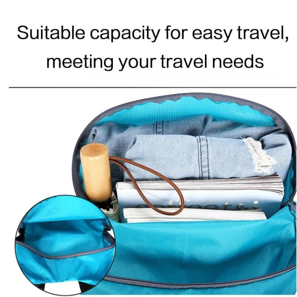 JJYY Vikbar vattentät utomhussportryggsäck - Ultralätt bärbar resväska för resor och camping Löpning Fitness Black