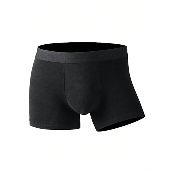 4St Pack Mäns Svarta Elastiska Bekväma Sexiga Brickor, Mode Boxer Shorts För Män Black L