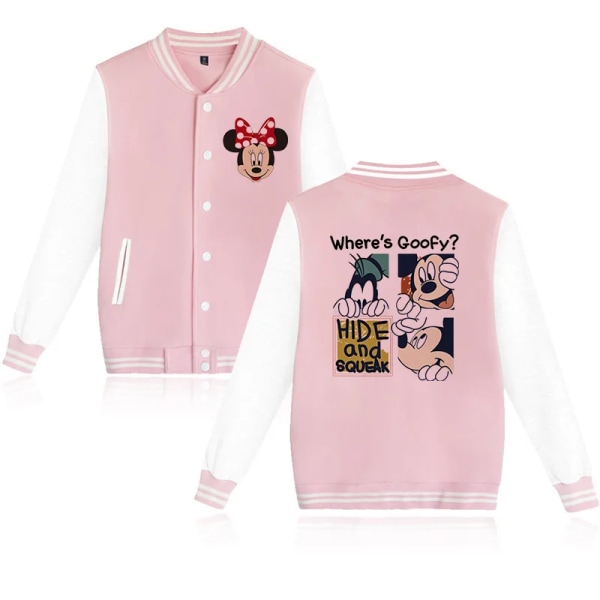 Baseballjacka Tecknad Anime Musse Pigg Minnie Mouse Luvtröja Barnkläder Barn Flicka Pojke Jackor Sweatshirt Hoody Baby Top 5036 110CM