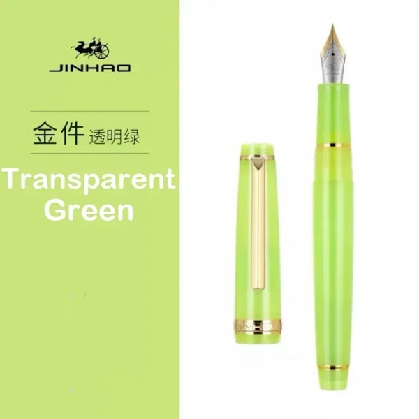 Jinhao 82 suihkukynä, ylellinen akryylikynä, pyörivä EF F M -kärki, tyylikäs toimisto- ja kouluväline, kirjoitustarvike Transparent Green M