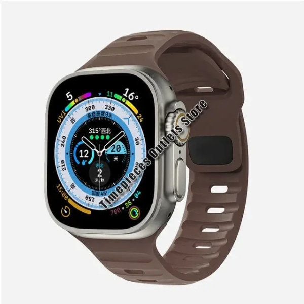 Silikon sportband för Apple Watch Ultra 49mm Rem 40mm 41mm 44mm 45mm 42mm 38mm correa Iwatch-serien 8 7 3 5 6 4 3 2 Coffee 38mm 40mm 41mm