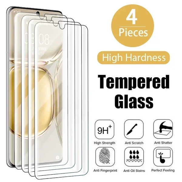 4Pcs Skyddsglas För Huawei P30 Lite P20 P40 Skärmskydd För Huwei Nova 5T Mate 20 Lite Y 7 Y6 P Smart 2021 2019 Glas Huawei Mate 20 4PCS Tempered Glass