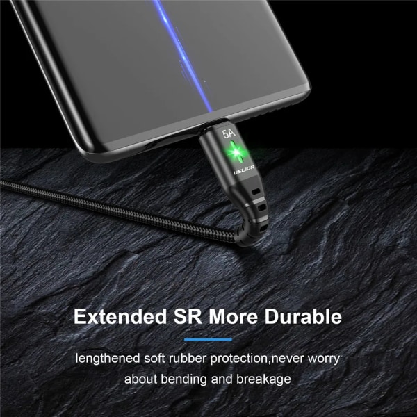5A Micro USB -kabel Snabbladdning Mobiltelefon Micro USB -kabel för Xiaomi Android LED-belysning USB -laddardatakabel Purple For Micro 2m