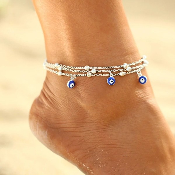 2022 Bohemia Anklets För Kvinnor Sommarstrand Fotkedjor Boho Pärlor Fjärils Armband Charm Ankel Set Ankel Juvel Tillbehör B-2