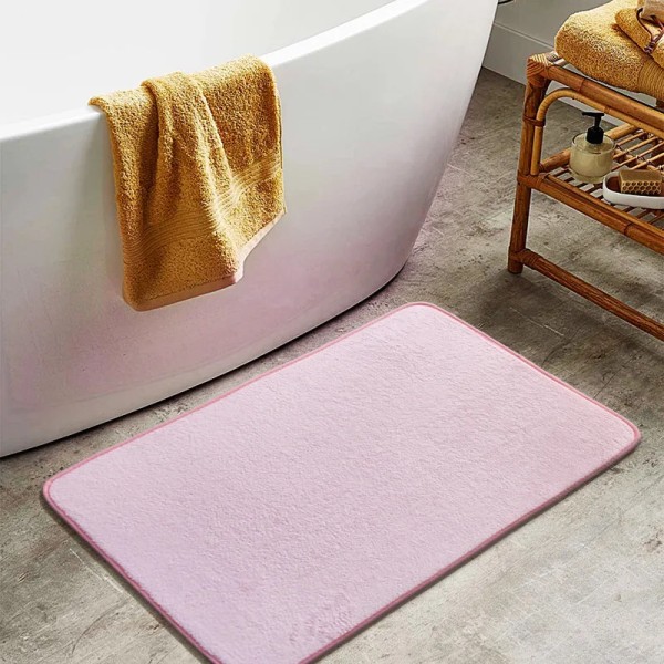 Silikon Badmatta Superabsorberande Memory Foam Matta Halkfri dusch Badrumsmatta Mjuk Vardagsrum Sovrum Dusch Dekorativt Light pink 40x60cm