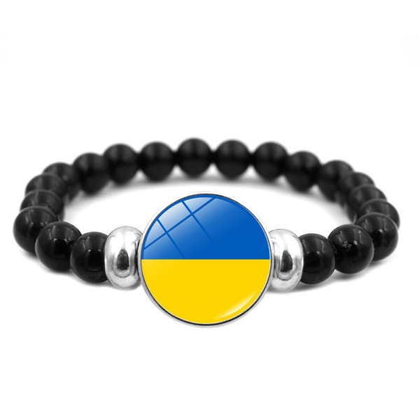 Mub palestinsk flagga ädelsten armband för män och kvinnor mångsidig svart armband hand smycken Ukraine