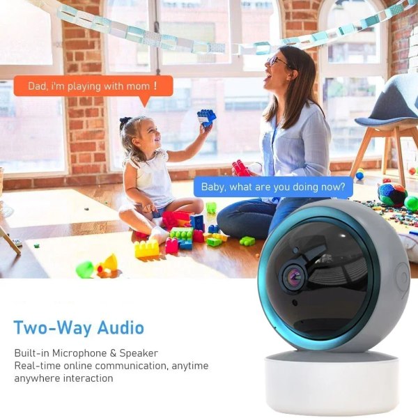 Tuya 1080P Wifi IP-kamera Baby 360° PTZ Motion Detect 2 Way Audio Night Vision Stöder TCP/IP/ONVIF Private Protocol EU Plug camera with 128G