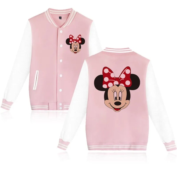 Baseballjacka Tecknad Anime Musse Pigg Minnie Mouse Luvtröja Barnkläder Barn Flicka Pojke Jackor Sweatshirt Hoody Baby Top 5035 S(160CM)