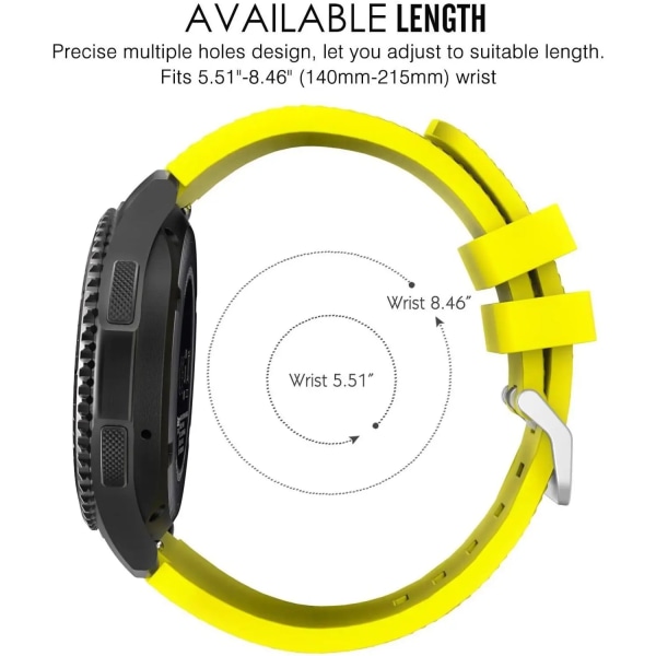 20 mm 22 mm band för Samsung Galaxy Watch 4/6/Classic/5/ pro/3/active 2/Gear s3/S2 silikonarmband Huawei GT/4/2/GT2/3 Pro -rem yellow 2 22mm