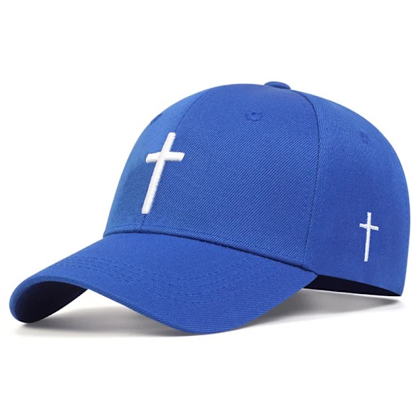 Unisex Kors Broderi Baseball Cap Justerbar Golf Hat Bomull Snapback Caps Casquette Hats Casual Hip Hop Da. Hatsar Blue