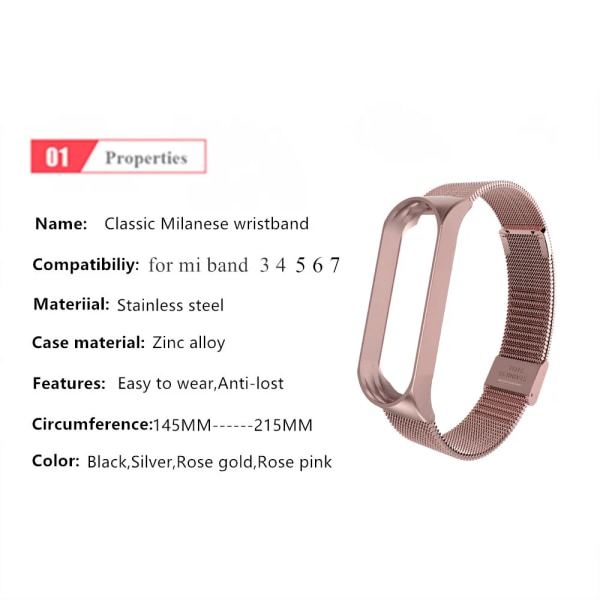 Rem för Xiaomi Mi Band 7 6 4 5 Handled Metallarmband Skruvfritt rostfritt stål för Mi Band 7 6 4 3 5 Rem Armband Pulseira Black For Mi band 5 6