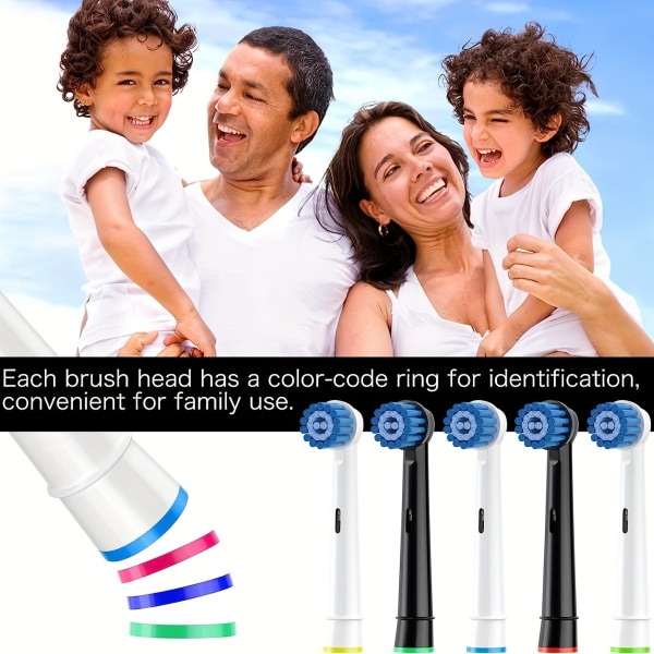 8-packs känsliga tandköttsvårdsborsthuvuden som är kompatibla med Oral B Braun elektrisk tandborste. Mjuk borst för överlägsen och skonsam rengöring 8cs/Pack