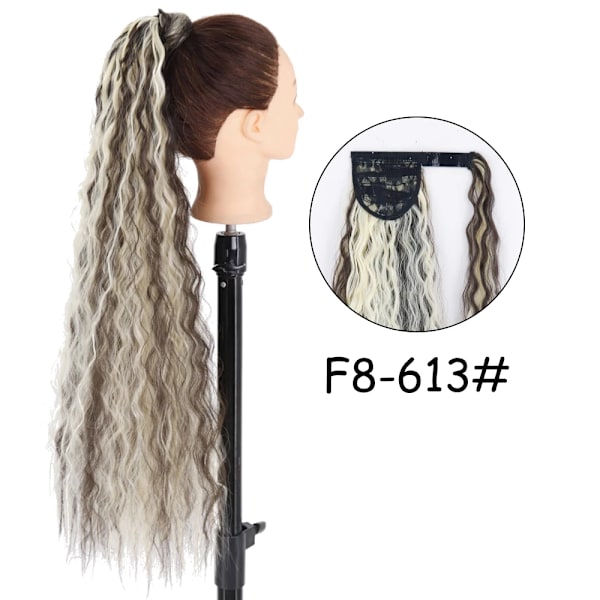 34 Inches Syntetiska Ponytail Hår Förlängning Clip I Falska Peruk Hårpiece Blond Omslag Runt Pigtail Lång Smink Overhead Pony Tail #2 22inches 55cm