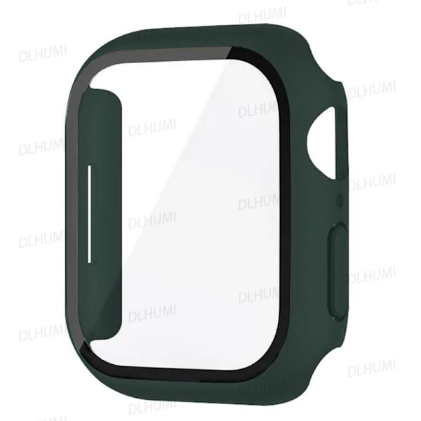 Karkaistu lasi Apple Watchille 9 8 44mm 40mm 42mm 38mm 41mm 45mm PC-puskurin näytönsuoja iWatch-sarja 7 6 5 3 SE. Dark green Series 123 38MM