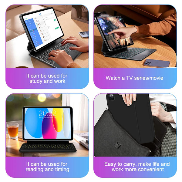 Goojodoq Taustavalaistu Magic Keyboard iPad Air 6:lle 2024, kotelo iPad Air 11 tuuman kotelolle, iPad Air 5, Air 4 10,9 tuuman kotelo Arabia 11 black