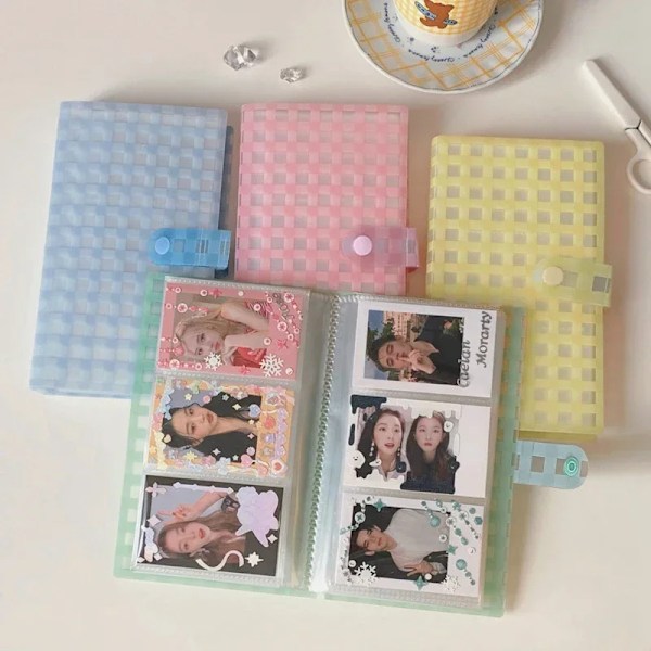 120/240 Lommer Kpop Kort Holder Transparent Fotoalbum 3in Fotolommeholder Kort Samle Bog Bindingsmaskine Fotolommeholder Sky blue (240 cards)