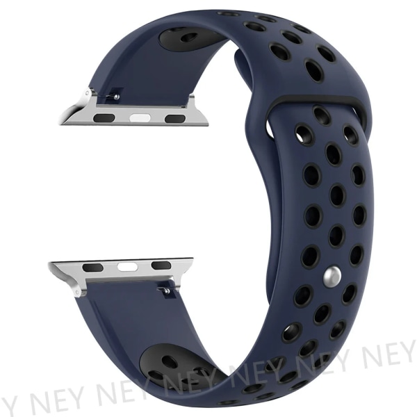 Sportrem För Apple Watch -band 40 mm 44 mm 49 mm 45 mm 41 mm 38 mm 42 mm Silikonarmband iWatch-serien 9 8 7 6 5 3 se ultra 2 band 17 blue black 42 44 45 49 mm