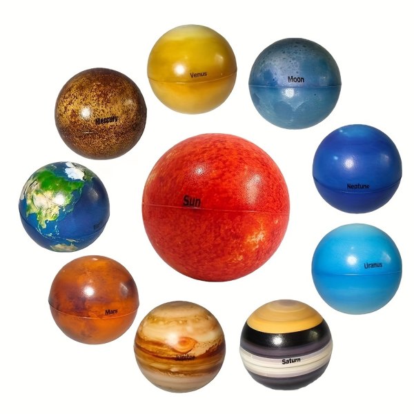 Planet Sponge Balls, 3D Digital HD Printed Balls, Science Balls, Mars Sponge Balls, Squeeze Balls, Jul, Thanksgiving Day presenter 1PC Random