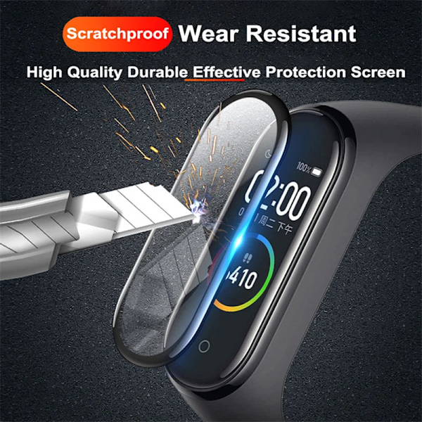 9D Full Screen Protector För Xiaomi Band 6 7 8 Filmrem Mi Band Smart Watch Miband Soft Protective Glas Xiaomi Glas Band 4 5 Film. For Mi Band 5 3PCS