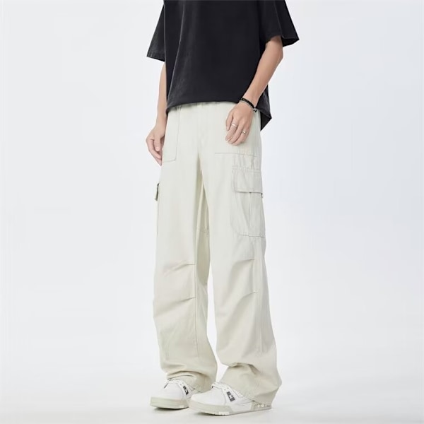 Nya Amerikanska Fallskärmsjägare Överalls Mäns Fahionabla Japanska Lösa Överalls Ruan Handsome Straight Långa Byxor Black XL