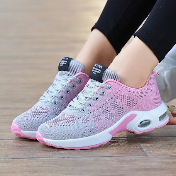 Kvinnor Sneakers Skor Bekväma Damer Skor Platt Damers Sneakers Skoplattform Sneakers Utbildare Skor Kvinna Mujer. Pink1 38