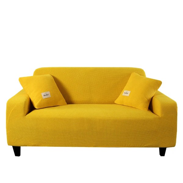 Elastiska sofföverdrag till vardagsrummet Geometrisk fåtölj Stickad majs rutnät Tyg soffa Slipcovers Stolskydd Heminredning Yellow 3Seat 175-210CM