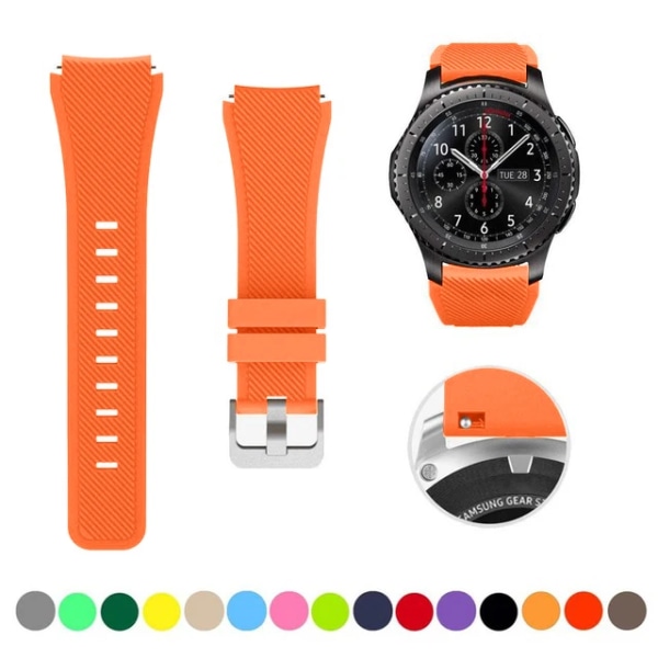 22 mm silikonband för Samsung Galaxy Watch 3 45 mm/Gear S3 Classic/Frontier/Huawei Watch GT 2 3 Pro 46 mm Amazfit GTR/Pace-rem Orange for other 22mm