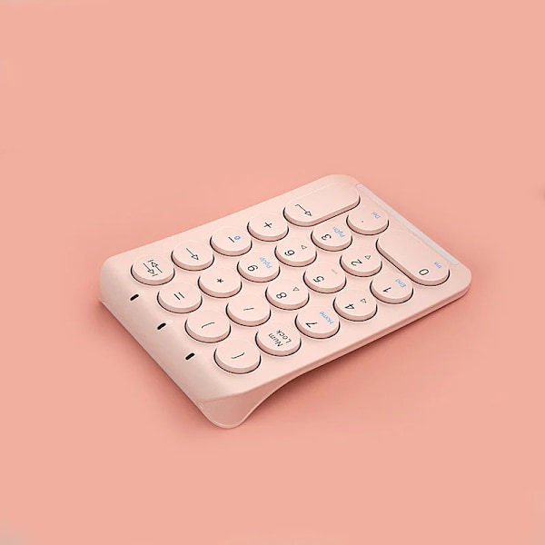 Bow 22 Nøgler Trådløs Nummer Pad Genopladelig Bluetooth Numerisk Tastatur Runde Keycaps Numpad Numpad Nummer Tangentbord Tangenter Til Bærbar Ipad Pink