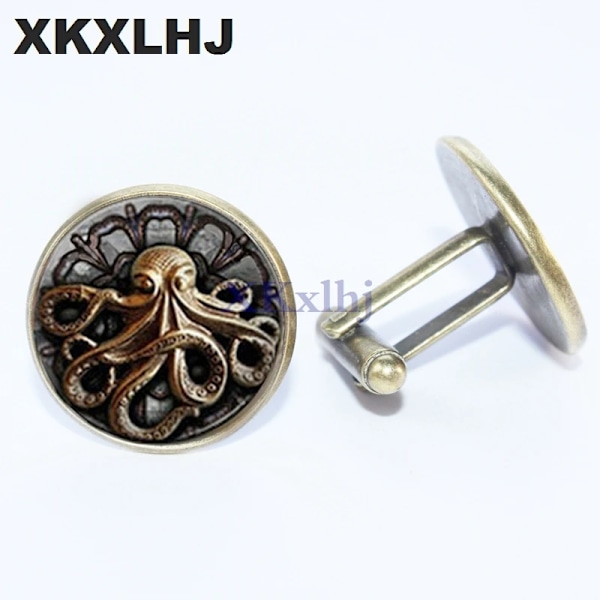 Xkxlhj 2018 Nye Fashion Octopus Manchetter Steampunk Octopus Manchetter Mænd Manchetter Høj Kvalitet Bronze