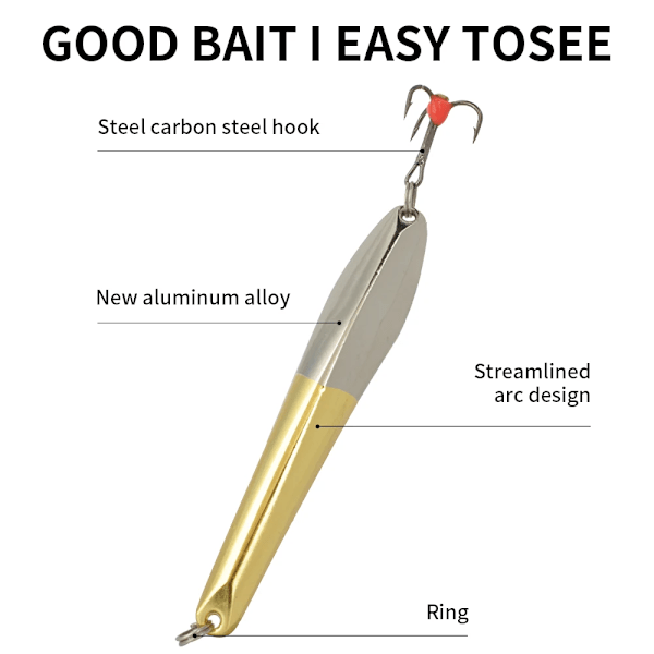 FTK Isfiskeri Lokkemad Aluminium Legering Wobbler Spinners Ske 10g 20g 25g Metal Hård Kunstig Agnsfisk Treble Krog til Vinterfiskeri 10g-03