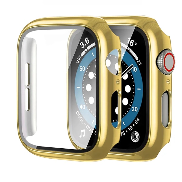 Glas+ cover För Apple Watch Case 44mm 40mm 42-41mm 45mm Bumper Screen Protector apple watch series 9 8 7 6 5 4 3 se Tillbehör E Gold 30 Series 321 38MM