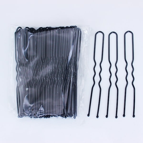 50 stk. Kvinder 5/6/7 cm Hår Bølgede U-Formet Bobby Pin Barrette Salon Grip Clip Brude Hårnåle Sort Metal Hårtilbehør Til Knold 5cm U Black