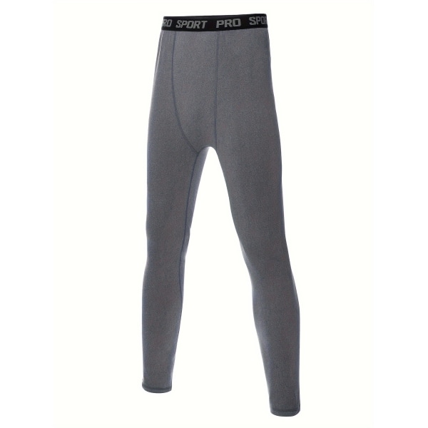 Thermal långärmade toppar och set för män , vinter, hög elastisk kompression Sport fitness Dark Gray S(46)