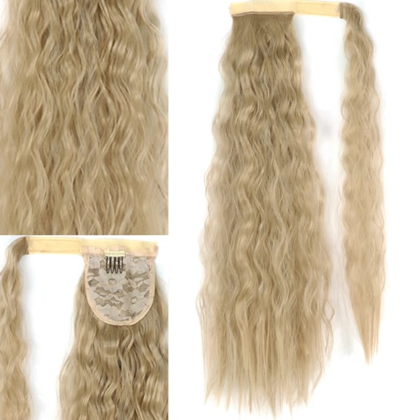 Merisihair Syntetiska Majs Vågiga Långa Ponytail För Kvinnor Hårpiece Wrap Runt Hårpiece Hår Extensions Svart Brun Pony Tai Tai Hårförlängningar L Q19-16 34inches