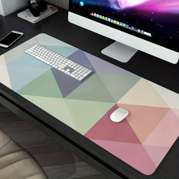 Musmatta Datorskrivbordsdyna geometrisk form kontorsbordsdyna Unisex kontorsspecial förtjockad kantlås musmatta Color 35.4*15.7inches(900x400x2mm)