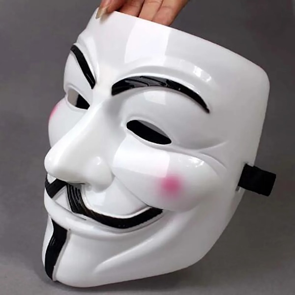 Anonyymi Cosplay-naamio Halloween-naamioon Elokuva Cosplay V For Vendetta Hack-juhlatarvikkeet Elokuvateema Päävaruste Esittelijä Ki Ds black