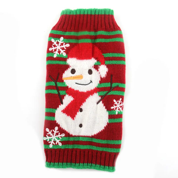 Vinter Hundkläder Jullovströja Chihuahua Teddy Outfit kappa för Liten Medium Stor Hund och Katt Höstvarm Snowman L