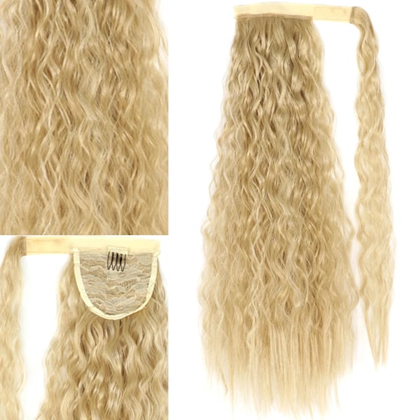 Merisihair Syntetiska Majs Vågiga Långa Ponytail För Kvinnor Hårpiece Wrap Runt Hårpiece Hår Extensions Svart Brun Pony Tai Tai Hårförlängningar L Q19-24-613 22INCHES