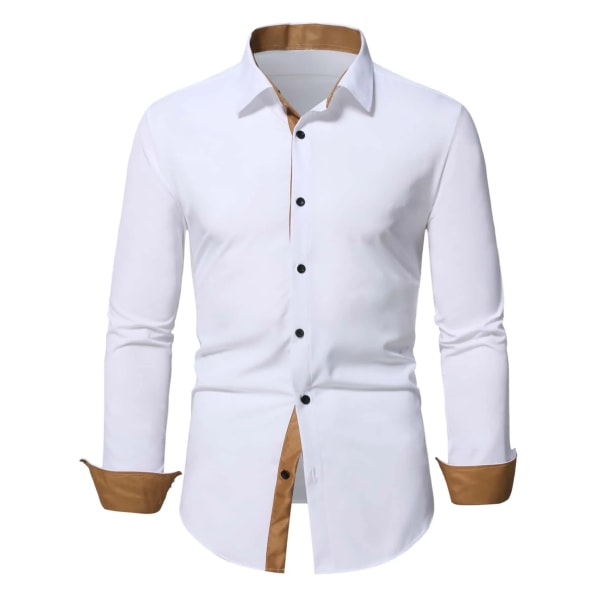 2023 Autumn Solid Herrskjorta Baggy långärmad knapp Hawaiiansk 100 % bomull Linneskjorta för män Blus Camisa Masculina Streetwear S9550608 XL