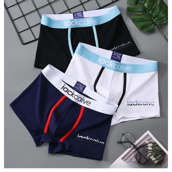 3st Lot Herr Trosor Boxer Bomull Herr Underkläder Andas Herr Kalsonger Sport Komfort Herr Boxershorts L-3XL 3pcsBai M 40-50KG