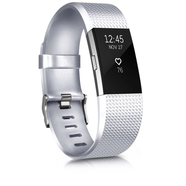Rem för Fitbit Charge 2 watch Armband Silikonersättningsband Armband för Fitbit Charge 2 Smartwatch Tillbehör Silver Size S
